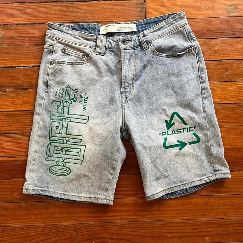 2010s Off White Graphic Denim Shorts size '30